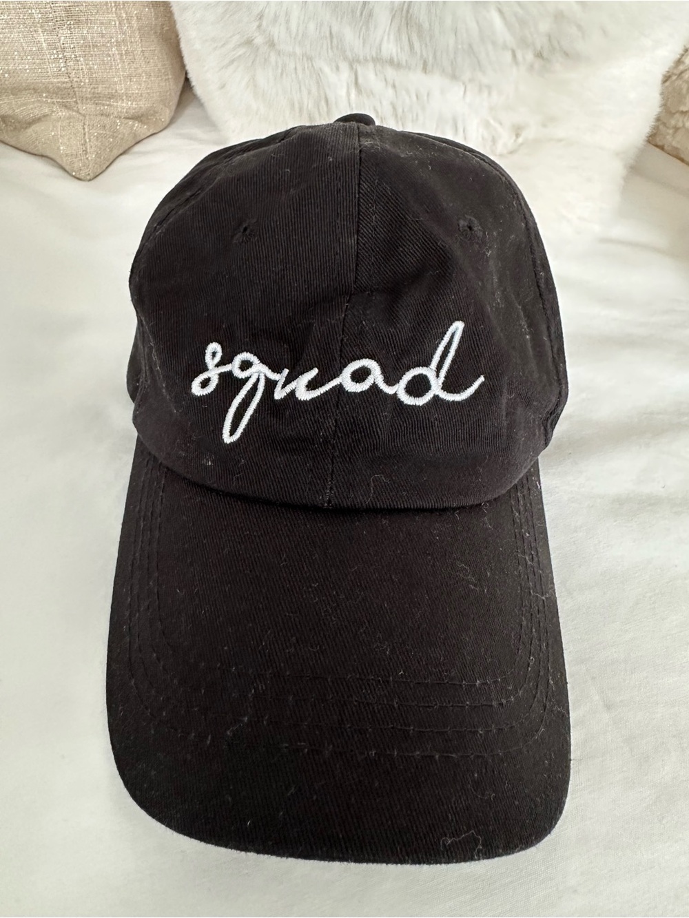 Black 'squad' Embroidered Baseball Cap